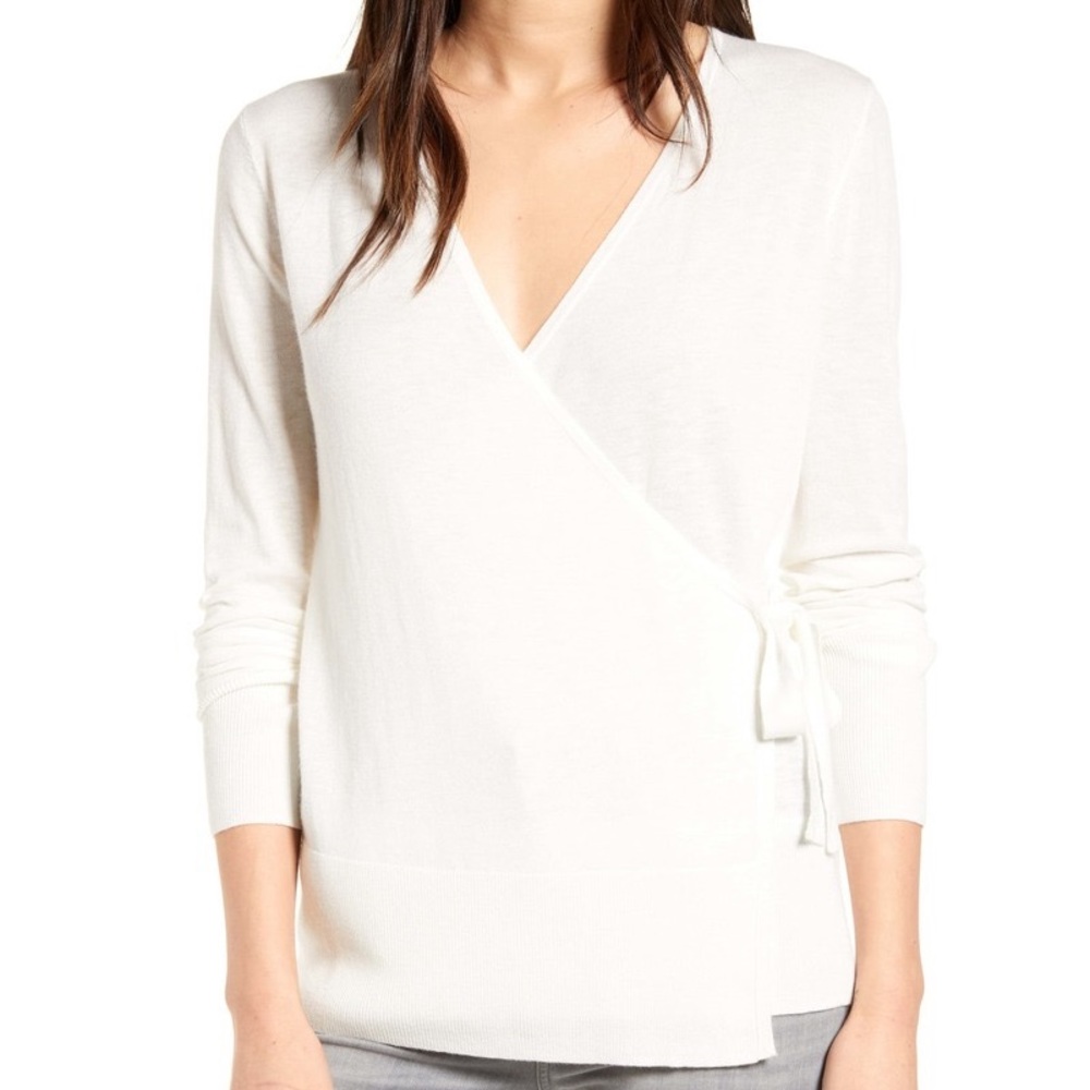NWT Chelsea28 Wrap Style Sweater White XXS